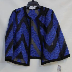 Kasper Womens' Blue and Black Holiday Splendor Sapphire Blazer NWT